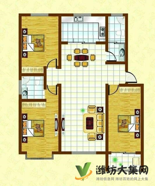 濱河花園大平層4室 近雙語學校 西臨海岳新區無稅